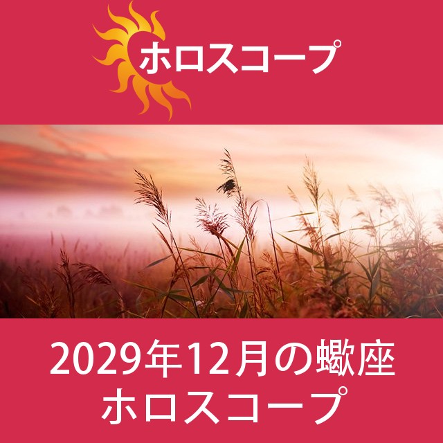 蠍座 2029年12月 星座月運
